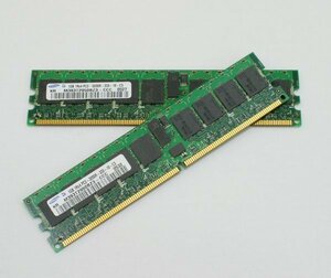 Samsung PC2-3200R (DDR2-400) ECC Registered 1GBx2 sheets total 2GB