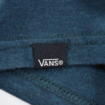 送料300円│VANS バンズ ★ カスタムフィット ロゴプリント 半袖 Tシャツ グリーン メンズ S_画像6