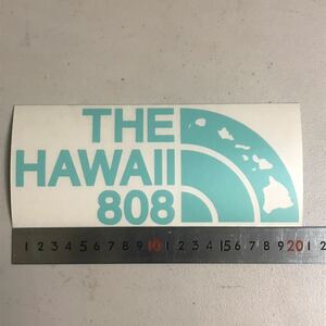 THE HAWAII 808 ステッカー ミントグリーン ハワイ アロハ ハワイ諸島 USDM HDM 808allday in4mation hilife he i