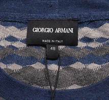 新品13万 GIORGIO ARMANI「48 M相当 グレー」ジョルジオ アルマーニ 最高級ジャガード織り！半袖Tシャツ メンズ (イタリア製)_画像7