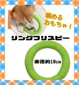 犬用　フリスビー　グリーン　噛めるおもちゃ　ストレス発散　運動　スキンシップ　運動不足解消　犬