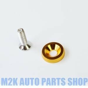 JDM aluminium fender washer number bolt [1 piece SET Gold ] all-purpose number plate anti-theft mischief prevention free shipping 