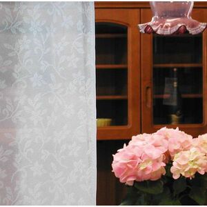 巾100×丈176 ２枚組 国産 小花柄ミラーレースカーテン ルージュ 丈直し可能 イージーオーダー