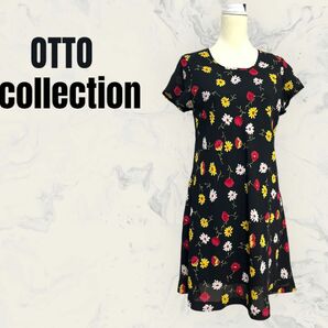 【OTTO collection】花柄　レトロ調　Aライン　ロングワンピース