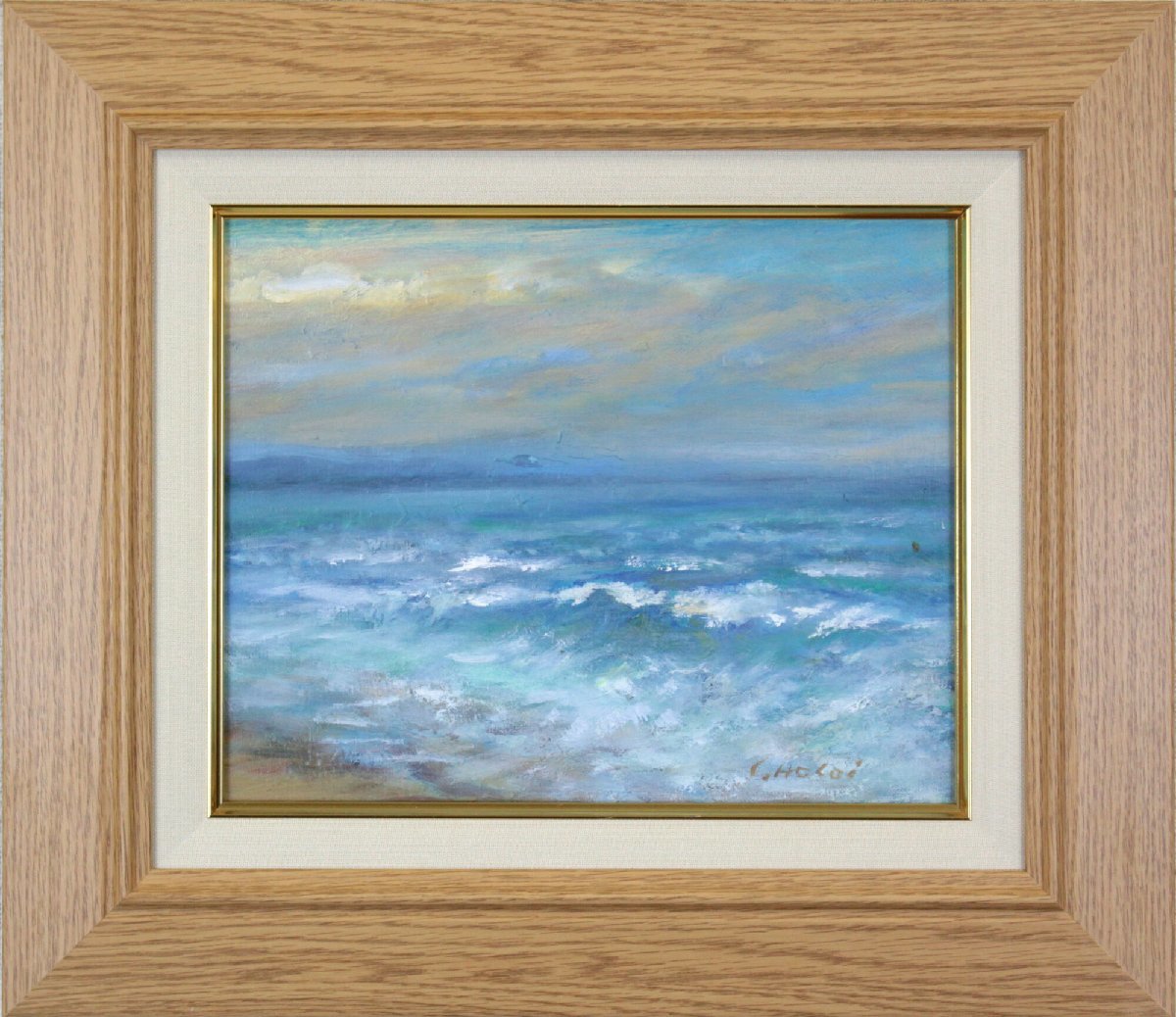 Pintura al óleo de la costa de Shijiro Hosoi [Autenticidad garantizada] Pintura - Galería de Hokkaido, cuadro, pintura al óleo, Naturaleza, Pintura de paisaje