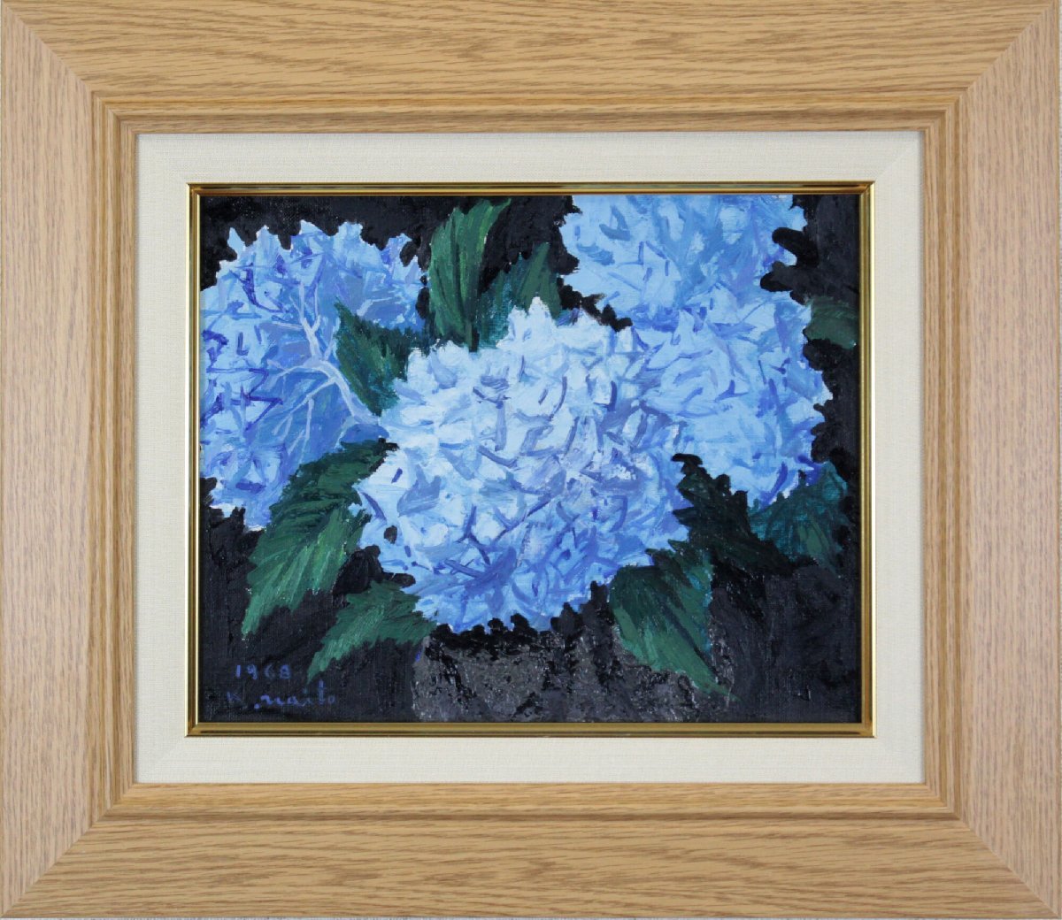 Kazuo Naito Hydrangea Oil Painting [Authentic Guaranteed] Painting - Hokkaido Gallery, Painting, Oil painting, Still life