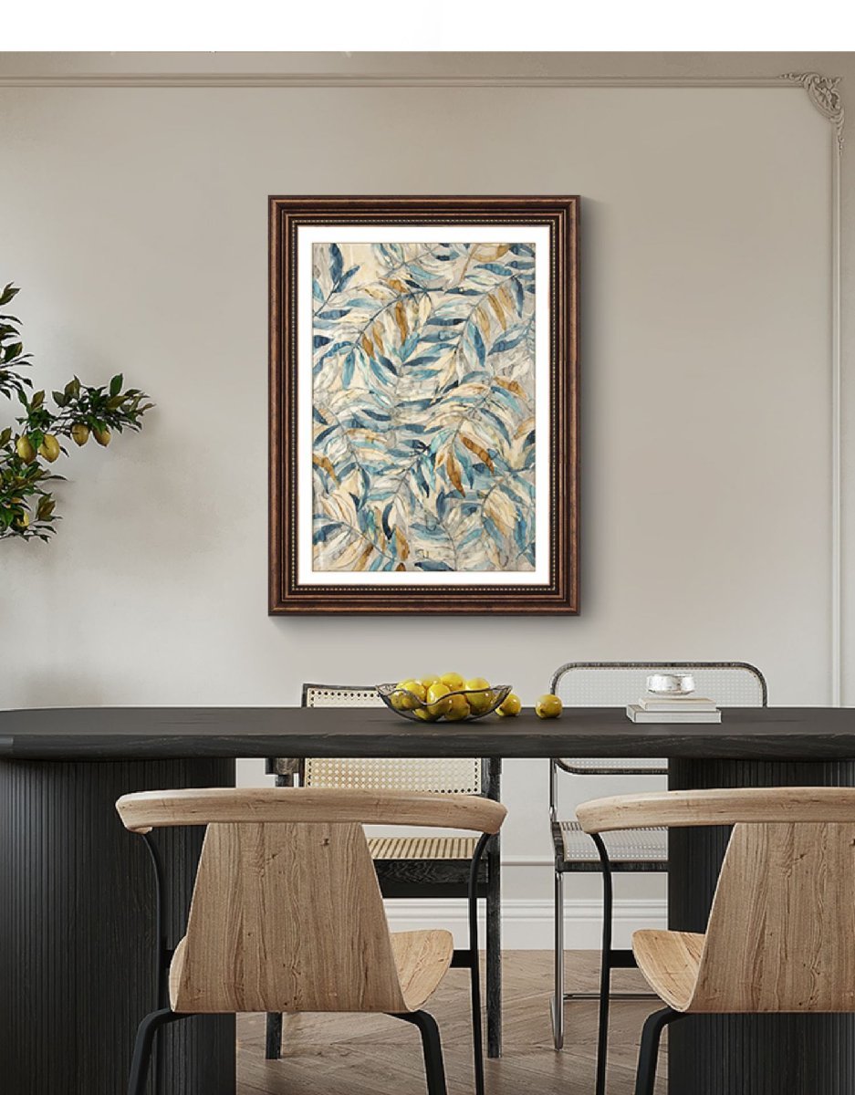 Blätter Ölgemälde 60*45cm Natur Abstrakte Malerei Interieur Stillleben, Malerei, Ölgemälde, Abstraktes Gemälde