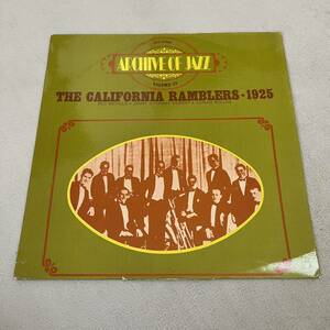 【フランス盤仏盤】THE CALIFORNIA RAMBLERS 1925 ARCHIVE OF JAZZ カルフォルニアランブラーズ / LP レコード / BYG 529089 / ジャズ /