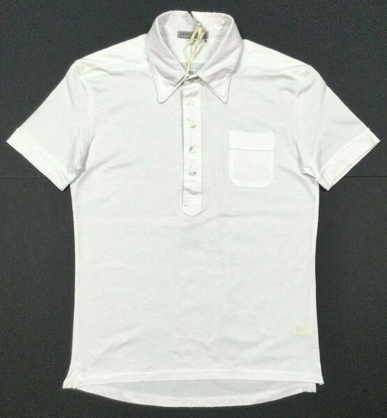 即決 新品「DANIELE FIESOLI」“24203-B POLO” レイヤードカラー 半袖ポロシャツ White SIZE:M/S-M相当 イタリア製