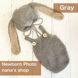  gray!... ear hat . bear overall new bo-n photo photographing costume newborn baby 