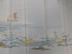 Art hand Auction [Ракуфу] P22896 Красивая ручная роспись юзенского шелка летнего цвета Tomesode однослойного k, мода, Женское кимоно, кимоно, Томесодэ