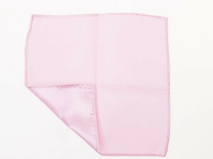 メンズファション ビジネス カジュアル 光沢感 無地 ポケットチーフ ハンカチ#ピンク