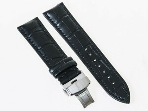 ファッション シンプル 腕時計 交換用 パーツ 合金製 Dバックル バタフライバックル ダブルタイプ 幅24MM#ブラック