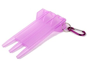ダーツフライト ダーツの矢用 収納ケース コンパクト キーリング付き 半透明#紫