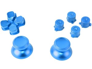 PS4用 コントローラー 交換用パーツ 金属製 ボタンセット ブレットボタン 7点セット#ブルー