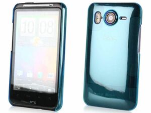 HTC Deire HD 001HT用プラスチックハードケース#クリアブルー