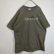 US輸入OREGONロゴＴシャツ　キャンプアウトドア　半袖XLカーキ　 b18_画像1