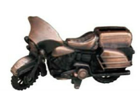 ●●アンティーク・真鍮風置物（鉛筆削り付）バイク・長さ8.5㎝●●