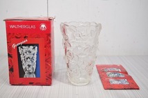 中古■ドイツ製 ワルターグラス 花瓶 WALTHER GLASS フラワーベース クリスタルガラス 花器　ローズ　バラ_画像1