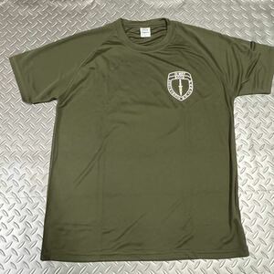 米軍放出品 実物 沖縄　AMPHIBIOUS RAIDS BRANCH Tシャツ MEDIUM OD (INV E11)