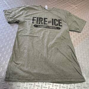 米軍放出品 沖縄　OD Tシャツ MEDIUM FREE-ICE ランニング　トレーニング　おしゃれ　(INV XY11)