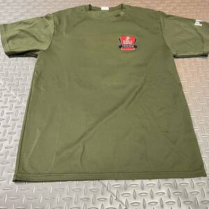 米軍放出品 沖縄　OD AUGUSTA Tシャツ LARGE SINGLE MARINE PROGRAM ランニング　トレーニング　(INV YZ59)