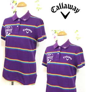 Callawey キャロウェイ　GO WESTデザイン　半袖ウェア　パープル　レディースL　Callawey＆Vマーク