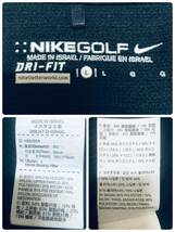 NIKE GOLF　ナイキゴルフ　DRY-FIT　お洒落なネックライン　半そでシャツ　ブラック　レディースL　薄手　ツアーモデル_画像9