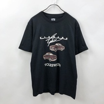 カルマンギア★フォルクスワーゲンUNIQLO/ユニクロ 半袖Tシャツ プリント Volkswagen コットン100％ ブラック サイズM_画像1