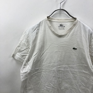 LACOSTE/ラコステ 半袖Tシャツ Vネック コットン100％ ホワイト サイズ4