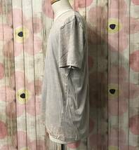 #65_0085 送料無料 【Ouky オーキー】 VINTAGE WASHED ヴィンテージウォッシュ 半袖 Tシャツ Vネック ユニセックス Lサイズ 杢グレージュ_画像4