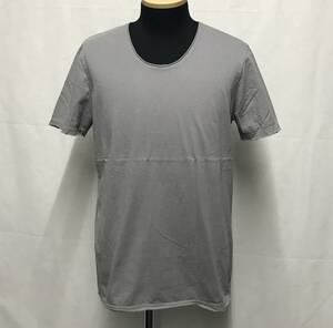 #65_0123 送料無料 【Ouky オーキー】 VINTAGE WASHED ヴィンテージウォッシュ 半袖 Tシャツ Vネック ユニセックス Lサイズ ライトグレー