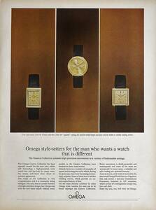 稀少・時計広告！1964年オメガ 時計広告/Omega Geneva Collection/Watches/H