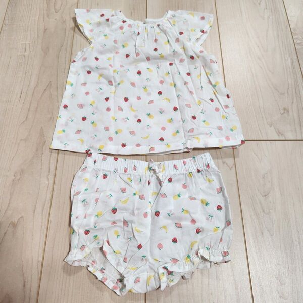 H&M セットアップ 70 80 半袖 ショートパンツ フルーツ柄