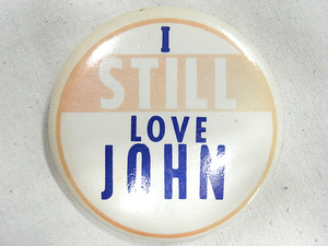  Vintage редкий 80S [I STILL LOVE JOHN] очень большой жестяная банка значок редкость большой размер диаметр примерно 9 см John Lennon Beatles античный 