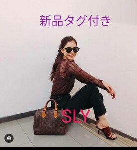 新品タグつき　SLY STRIPE LACE STAND FRILL TOPS　スライ　ストライプレースフリル　新木優子　41