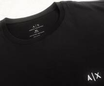 新品★アルマーニ★大きいサイズ★ブラック Tシャツ★クルーネック★ホワイト ロゴ刺繍★ペルー製★黒 白 2XL★ARMANI☆740_画像4