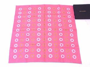 # новый товар # не использовался # BVLGARI BVLGARY шелк 100% общий рисунок шарф палантин женский розовый серия × многоцветный AH2295aZ