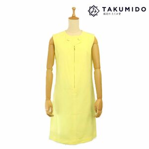  Chanel CHANEL no sleeve One-piece lady's size 40 01C yellow cotton apparel used AB 271941