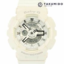 カシオ CASIO レディース腕時計 Baby-G BA-110 クオーツ ホワイト アナデジ 中古AB 268308_画像1