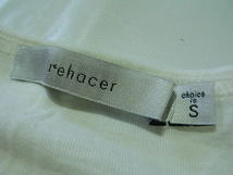 ssy6151 rehacer 半袖 Tシャツ カットソー オフホワイト ■ 星 ■ プリント Vネック カジュアル 綿100 Sサイズ_画像8