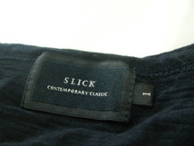 ssy6152 SLICK 半袖 Tシャツ カットソー ブラック×カーキ×グレー ■ 配色 ■ 切り替え クルーネック サイズ1/S_画像7