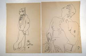 * Jean * Cocteau meat calligraphy pen .2 sheets France that 2