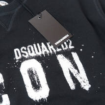 新品正規品 DSQUARED2 ディースクエアード ICON S79GU0056 900 スプレー ブランド ロゴ メンズ スウェット シャツ ブラック L_画像4