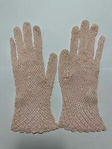編み上げ薄ピンク手袋