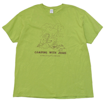 2010s CAMPING WITH JESUS 神とキャンプ Tシャツ GILDANボディ グリーン size.XL vintage usa古着_画像2