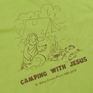 2010s CAMPING WITH JESUS 神とキャンプ Tシャツ GILDANボディ グリーン size.XL vintage usa古着