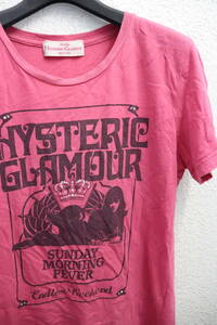 即決 2000年代初頭 HYSTERIC GLAMOUR ヒステリックグラマー ブランドロゴ＆キャットウーマン ガール プリント ストーン付 ミニTシャツ F