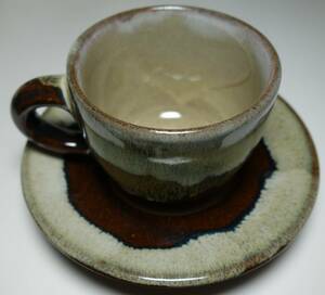  Showa период первоклассный круг уголок старый закон . кофейная чашка & блюдце редкий рука 