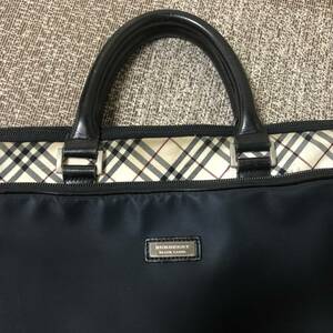 【難あり】BURBERRY◆バーバリー ブラックレーベル ◆ビジネスバッグ ナイロン一部レザー